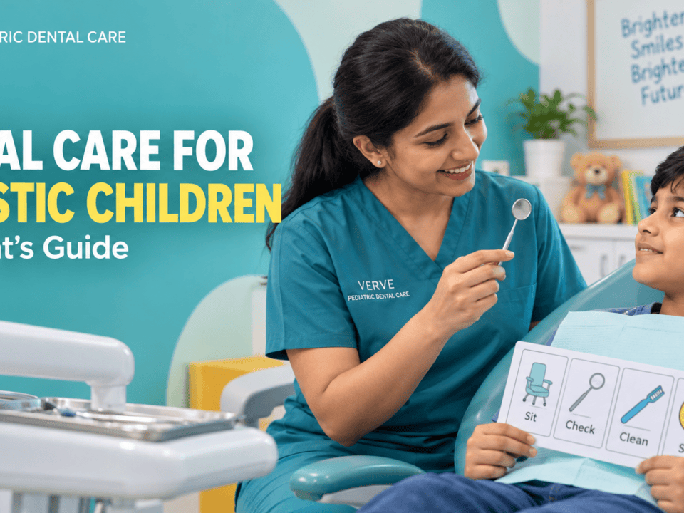 Dentist preparing an autistic child for dental treatment in Ahmedabad